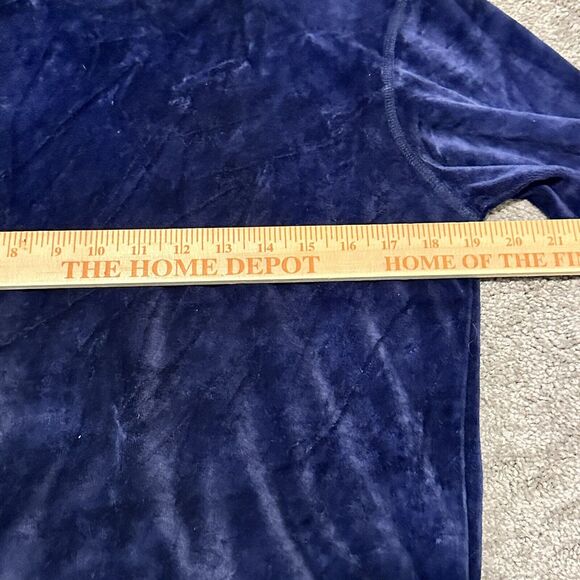 & Other Stories Women's Size S Velvet Velour Crew Neck Sweatshirt Navy - Picture 4 of 5
